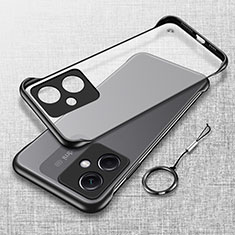 Transparent Crystal Frameless Hard Case Back Cover H02 for Xiaomi Redmi Note 12R Pro 5G Black