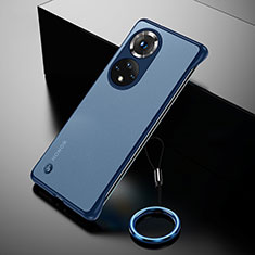 Transparent Crystal Frameless Hard Case Back Cover H03 for Huawei Honor 50 5G Blue