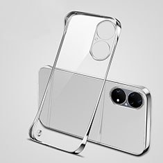 Transparent Crystal Frameless Hard Case Back Cover H03 for Huawei P50 Pro Silver