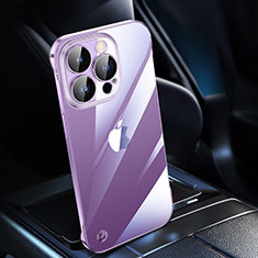 Transparent Crystal Gradient Hard Case Back Cover QC2 for Apple iPhone 13 Pro Max Purple