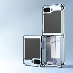 Transparent Crystal Hard Case Back Cover AN1 for Samsung Galaxy Z Flip5 5G Blue
