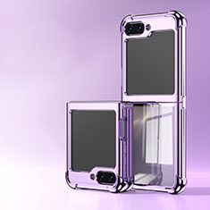 Transparent Crystal Hard Case Back Cover AN1 for Samsung Galaxy Z Flip5 5G Purple