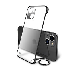 Transparent Crystal Hard Case Back Cover H01 for Apple iPhone 13 Black