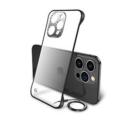 Transparent Crystal Hard Case Back Cover H01 for Apple iPhone 14 Pro Black