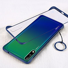 Transparent Crystal Hard Case Back Cover H01 for Huawei Enjoy 10 Blue