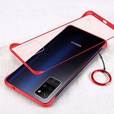 Transparent Crystal Hard Case Back Cover H01 for Huawei Honor Play4 Pro 5G Red