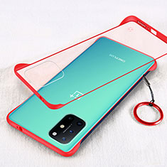 Transparent Crystal Hard Case Back Cover H01 for OnePlus 8T 5G Red