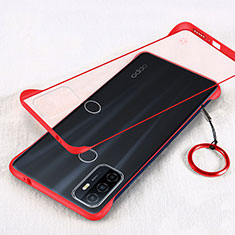 Transparent Crystal Hard Case Back Cover H01 for Oppo A32 Red