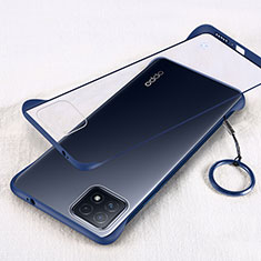 Transparent Crystal Hard Case Back Cover H01 for Oppo A72 5G Blue