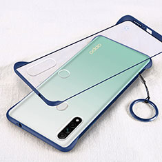 Transparent Crystal Hard Case Back Cover H01 for Oppo A8 Blue