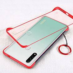 Transparent Crystal Hard Case Back Cover H01 for Oppo A8 Red