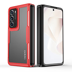 Transparent Crystal Hard Case Back Cover H01 for Oppo Find N 5G Red
