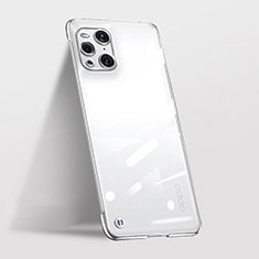 Transparent Crystal Hard Case Back Cover H01 for Oppo Find X3 5G Silver
