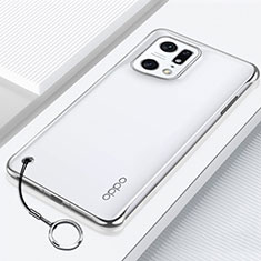 Transparent Crystal Hard Case Back Cover H01 for Oppo Find X5 5G Silver
