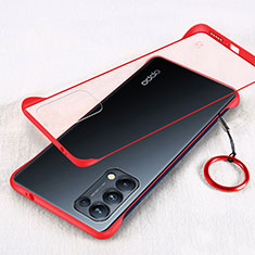 Transparent Crystal Hard Case Back Cover H01 for Oppo Reno5 5G Red