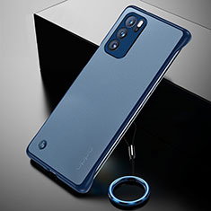 Transparent Crystal Hard Case Back Cover H01 for Oppo Reno6 Pro 5G India Blue