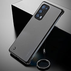 Transparent Crystal Hard Case Back Cover H01 for Oppo Reno6 Pro+ Plus 5G Black