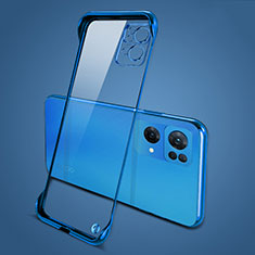 Transparent Crystal Hard Case Back Cover H01 for Oppo Reno7 Pro 5G Blue