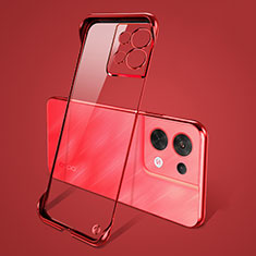 Transparent Crystal Hard Case Back Cover H01 for Oppo Reno8 5G Red