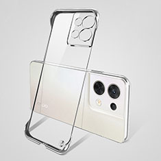 Transparent Crystal Hard Case Back Cover H01 for Oppo Reno8 5G Silver