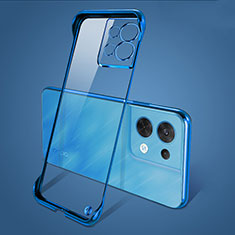 Transparent Crystal Hard Case Back Cover H01 for Oppo Reno8 Pro 5G Blue