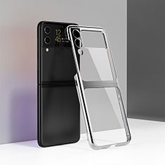 Transparent Crystal Hard Case Back Cover H01 for Samsung Galaxy Z Flip3 5G Silver