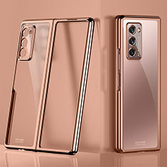 Transparent Crystal Hard Case Back Cover H01 for Samsung Galaxy Z Fold2 5G Rose Gold