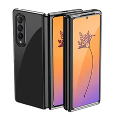 Transparent Crystal Hard Case Back Cover H01 for Samsung Galaxy Z Fold4 5G Black