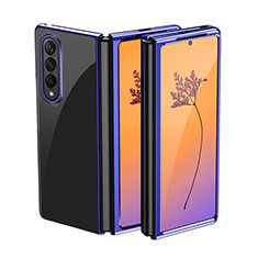 Transparent Crystal Hard Case Back Cover H01 for Samsung Galaxy Z Fold4 5G Blue