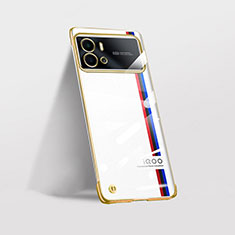 Transparent Crystal Hard Case Back Cover H01 for Vivo iQOO 9 5G Gold