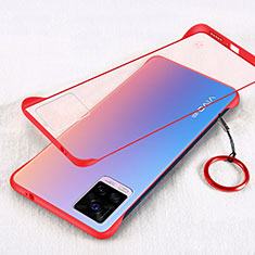 Transparent Crystal Hard Case Back Cover H01 for Vivo V20 Pro 5G Red