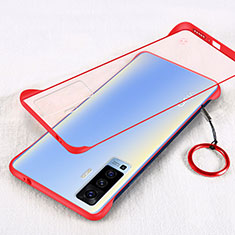 Transparent Crystal Hard Case Back Cover H01 for Vivo X50 5G Red