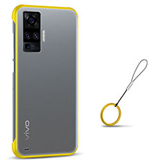 Transparent Crystal Hard Case Back Cover H01 for Vivo X50 Pro 5G Yellow