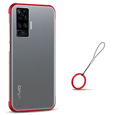 Transparent Crystal Hard Case Back Cover H01 for Vivo X51 5G Red