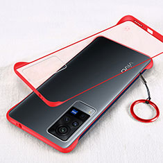 Transparent Crystal Hard Case Back Cover H01 for Vivo X60 Pro 5G Red