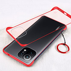 Transparent Crystal Hard Case Back Cover H01 for Xiaomi Mi 11 5G Red