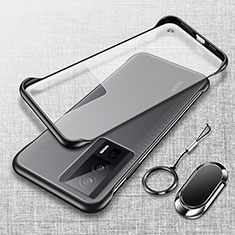 Transparent Crystal Hard Case Back Cover H01 for Xiaomi Poco F5 Pro 5G Black