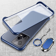 Transparent Crystal Hard Case Back Cover H01 for Xiaomi Redmi Note 12 5G Blue