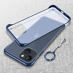 Transparent Crystal Hard Case Back Cover H02 for Apple iPhone 13 Mini Blue