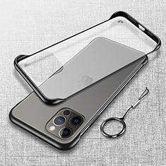 Transparent Crystal Hard Case Back Cover H02 for Apple iPhone 15 Pro Black