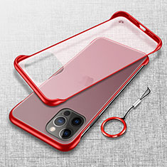 Transparent Crystal Hard Case Back Cover H02 for Apple iPhone 15 Pro Max Red
