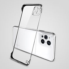 Transparent Crystal Hard Case Back Cover H02 for Oppo Find X3 5G Silver