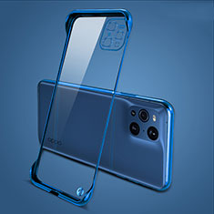 Transparent Crystal Hard Case Back Cover H02 for Oppo Find X3 Pro 5G Blue