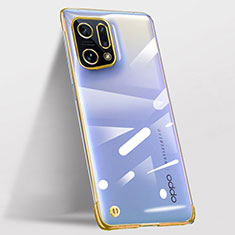 Transparent Crystal Hard Case Back Cover H02 for Oppo Find X5 5G Gold