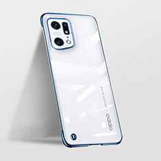 Transparent Crystal Hard Case Back Cover H02 for Oppo Find X5 Pro 5G Blue