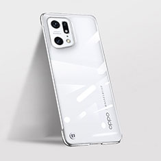 Transparent Crystal Hard Case Back Cover H02 for Oppo Find X5 Pro 5G Silver