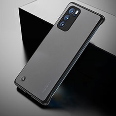 Transparent Crystal Hard Case Back Cover H02 for Oppo Reno6 5G Black