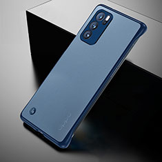 Transparent Crystal Hard Case Back Cover H02 for Oppo Reno6 5G Blue