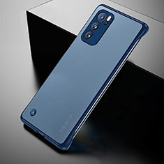 Transparent Crystal Hard Case Back Cover H02 for Oppo Reno6 Pro 5G India Blue