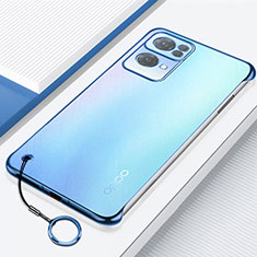 Transparent Crystal Hard Case Back Cover H02 for Oppo Reno7 Pro 5G Blue